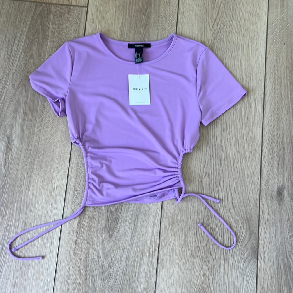 purple, silky, forever, 21 top